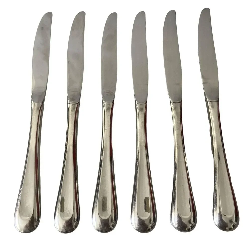 Oneida Satin Sand Dune Everyday Flatware Set Of 6 Dinner Knives Stainless Steel